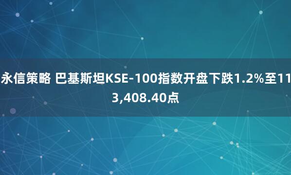 永信策略 巴基斯坦KSE-100指数开盘下跌1.2%至113,408.40点